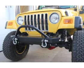 Rock Hard 4x4 Shorty Winch Guard with Light Mounting Tabs for RH-4014 Front Bumper Jeep Wrangler LJ 2003-2006