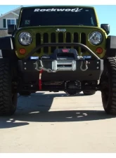 Rockhard 4x4 Aluminum Patriot Series Grille Width Front Bumper w/Lowered Winch Plate Jeep Wrangler JK 2007-2018                                     - RH-5042 - Image 6
