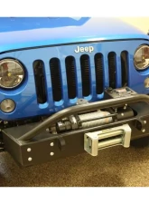 Rockhard 4x4 Aluminum Patriot Series Grille Width Front Bumper w/Lowered Winch Plate Jeep Wrangler JK 2007-2018                                     - RH-5042 - Image 5