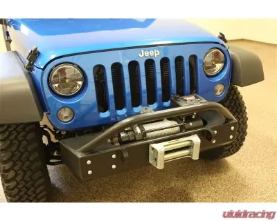 Rockhard 4x4 Aluminum Patriot Series Grille Width Front Bumper w/Lowered Winch Plate Jeep Wrangler JK 2007-2018 - RH-5042