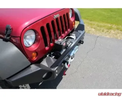 Rockhard 4x4 Aluminum Patriot Series Full Width Front Bumper w/Lowered Winch Plate Jeep Wrangler JK 2007-2018 - RH-5045