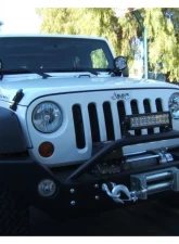 Rockhard 4x4 Aluminum Patriot Series Full Width Front Bumper w/Lowered Winch Plate Jeep Wrangler JK 2007-2018                                     - RH-5045 - Image 8