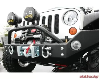 Rockhard 4x4 Aluminum Patriot Series Full Width Front Bumper w/Lowered Winch Plate Jeep Wrangler JK 2007-2018 - RH-5045
