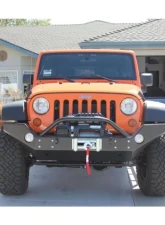 Rockhard 4x4 Aluminum Patriot Series Full Width Front Bumper w/Lowered Winch Plate Jeep Wrangler JK 2007-2018                                     - RH-5045 - Image 10