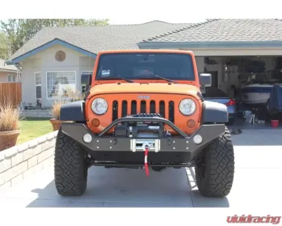 Rockhard 4x4 Aluminum Patriot Series Full Width Front Bumper w/Lowered Winch Plate Jeep Wrangler JK 2007-2018 - RH-5045