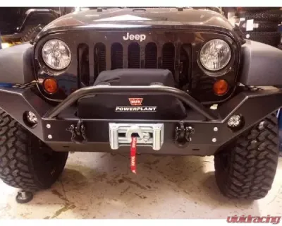 Rockhard 4x4 Aluminum Patriot Series Full Width Front Bumper w/Lowered Winch Plate Jeep Wrangler JK 2007-2018 - RH-5045
