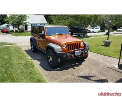 Rockhard 4x4 Patriot Series Full Width Front Bumper w/Receiver & Lowered Winch Plate Jeep Wrangler JK 2007-2018 - RH-5009