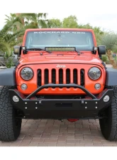 Rock Hard 4x4 Aluminum Patriot Series Mid-Width Front Bumper w/ Lowered Winch Plate for Jeep Wrangler JK 2007-2018                                     - RH-5048 - Image 4