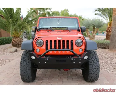 Rock Hard 4x4 Aluminum Patriot Series Mid-Width Front Bumper w/ Lowered Winch Plate for Jeep Wrangler JK 2007-2018 - RH-5048