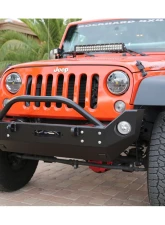 Rock Hard 4x4 Aluminum Patriot Series Mid-Width Front Bumper w/ Lowered Winch Plate for Jeep Wrangler JK 2007-2018                                     - RH-5048 - Image 5