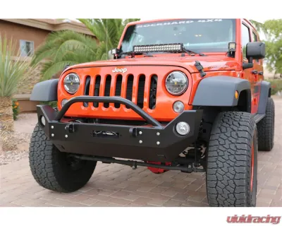 Rock Hard 4x4 Aluminum Patriot Series Mid-Width Front Bumper w/ Lowered Winch Plate for Jeep Wrangler JK 2007-2018 - RH-5048