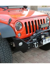 Rock Hard 4x4 Aluminum Patriot Series Mid-Width Front Bumper w/ Lowered Winch Plate for Jeep Wrangler JK 2007-2018                                     - RH-5048 - Image 7
