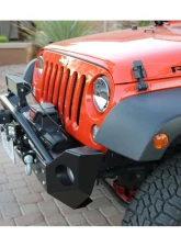 Rock Hard 4x4 Aluminum Patriot Series Mid-Width Front Bumper w/ Lowered Winch Plate for Jeep Wrangler JK 2007-2018                                     - RH-5048 - Image 8