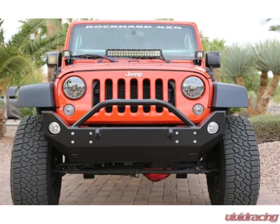 Rock Hard 4x4 Aluminum Patriot Series Mid-Width Front Bumper for Jeep Wrangler JK 2007-2018 - RH-5049