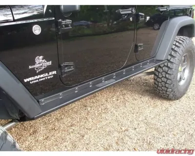 Rockhard 4x4 Patriot Series Boat Side Rock Sliders w/ Smooth Plate Jeep Wrangler JK 4-Door 2007-2018 - RH-6006-S