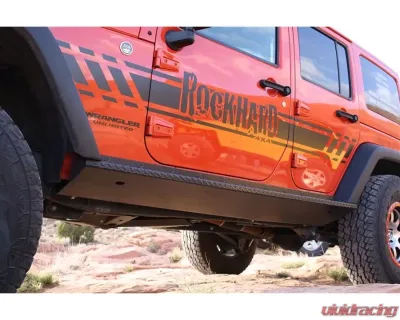 Rockhard 4x4 Patriot Series Boat Side Rock Sliders w/ Tread Plate Jeep Wrangler JK 4-Door 2007-2018 - RH-6006-T