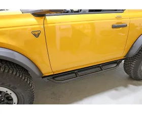 Rock Hard 4x4 Patriot Series Tube Slider Rocker Guards - Angled Down for Ford Bronco 2DR 2021+