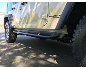 Rockhard 4x4 Patriot Series Tube Slider Angled Downward Rocker Guards Jeep Wrangler JK 2-Door 2007-2018