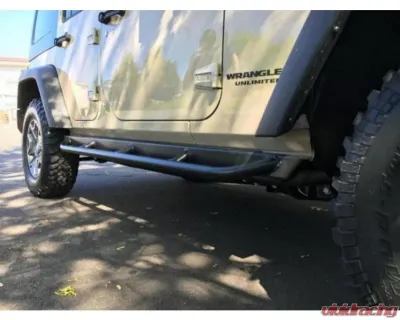 Rockhard 4x4 Patriot Series Tube Slider Angled Downward Rocker Guards Jeep Wrangler JK 4-Door 2007-2018 - RH-6011