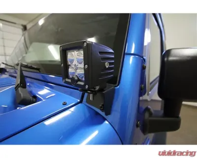 Rockhard 4x4 A-Pillar Windshield Light Mounts Jeep Wrangler JK 2/4-Door 2007-2018 - RH-6050
