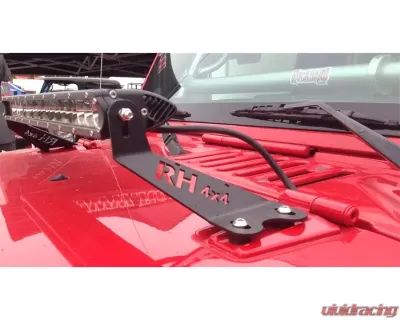 Rockhard 4x4 20" LED Light Bar Hood Mount Jeep Wrangler JK 2/4-Door 2007-2018 - RH-6051