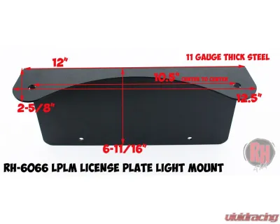 Rock Hard 4x4 LPLM License Plate Light Mount Fits Individual or 10" LED Bars - RH-6066