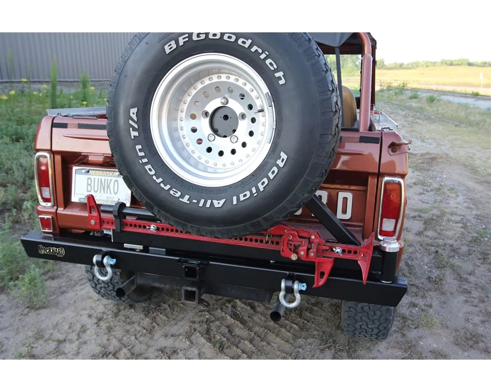 Rock Hard 4x4 Patriot Series Rear Bumper with Tire Carrier for Ford Bronco 1966-1977 - RH-6101