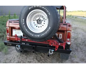 Rock Hard 4x4 Patriot Series Rear Bumper with Tire Carrier for Ford Bronco 1966-1977