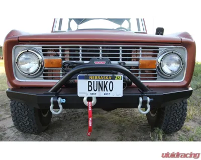 Rock Hard 4x4 Shorty Winch Guard with Light Mounting Tabs for RH-6200 Front Bumper Ford Bronco 1977-1986 - RH-6201