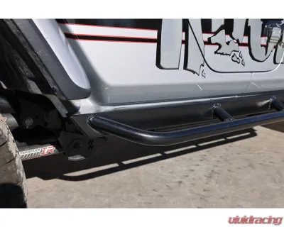 Rock Hard 4x4 Patriot Series Tube Slider Rocker Guards Angled Down for Jeep Gladiator JT 2020+ - RH-80106