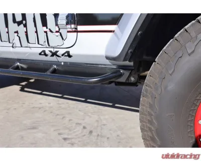 Rock Hard 4x4 Patriot Series Tube Slider Rocker Guards Angled Down for Jeep Gladiator JT 2020+ - RH-80106