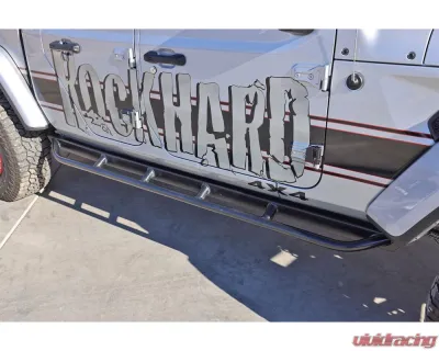 Rock Hard 4x4 Patriot Series Tube Slider Rocker Guards Angled Down for Jeep Gladiator JT 2020+ - RH-80106
