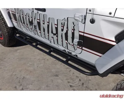 Rock Hard 4x4 Patriot Series Tube Slider Rocker Guards Angled Down for Jeep Gladiator JT 2020+ - RH-80106