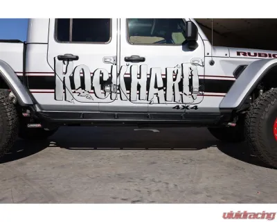 Rock Hard 4x4 Patriot Series Tube Slider Rocker Guards Angled Down for Jeep Gladiator JT 2020+ - RH-80106