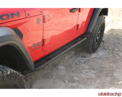 Rock Hard 4x4 Patriot Series Tube Slider Rocker Guards Angled Up for Jeep Wrangler JL 4DR 2018+ - RH-90104