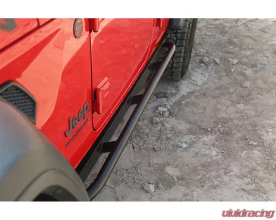 Rock Hard 4x4 Patriot Series Tube Slider Rocker Guards Angled Up for Jeep Wrangler JL 4DR 2018+ - RH-90104