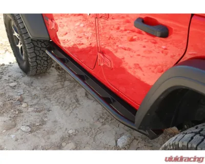 Rock Hard 4x4 Patriot Series Tube Slider Rocker Guards Angled Up for Jeep Wrangler JL 4DR 2018+ - RH-90104