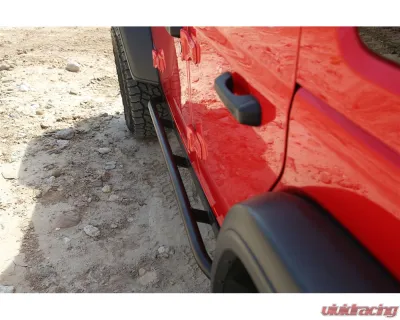 Rock Hard 4x4 Patriot Series Tube Slider Rocker Guards Angled Up for Jeep Wrangler JL 4DR 2018+ - RH-90104