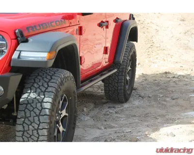 Rock Hard 4x4 Patriot Series Tube Slider Rocker Guards Angled Up for Jeep Wrangler JL 4DR 2018+ - RH-90104