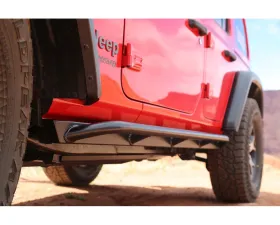 Rock Hard 4x4 Patriot Series Tube Slider Rocker Guards Angled Up for Jeep Wrangler JL 2DR 2018+