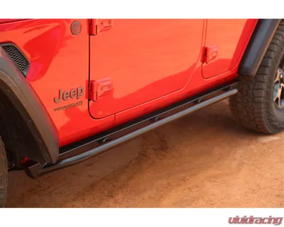 Rock Hard 4x4 Patriot Series Tube Slider Rocker Guards Angled Up for Jeep Wrangler JL 4DR 2018+ - RH-90104