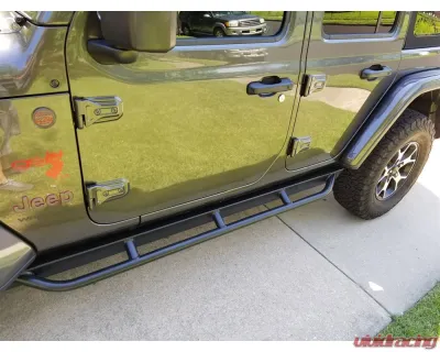 Rock Hard 4x4 Patriot Series Tube Slider Rocker Guards Angled Down for Jeep Wrangler JL 4DR 2018+ - RH-90106