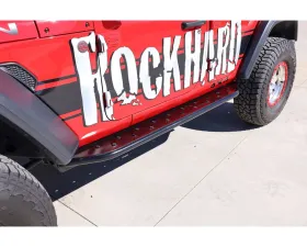 Rock Hard 4x4 RHX Series Tube Slider Rocker Guards - Flat Step for Jeep Wrangler JL 2DR 2018+