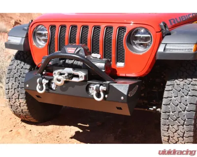 Rock Hard 4x4 Aluminum Patriot Series Grille Width Front Bumper for Jeep Wrangler JL | Gladiator JT 2018+ - RH-90240