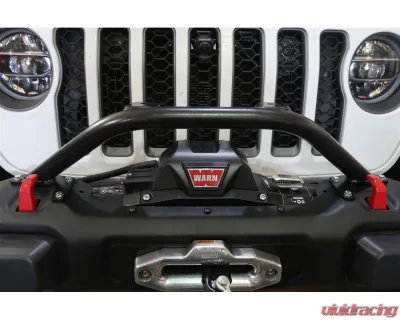 Rock Hard 4x4 Winch Guard Plus Light Mount OEM Steel Front Bumper Jeep Wrangler JL | Gladiator 2018+ - RH-90204