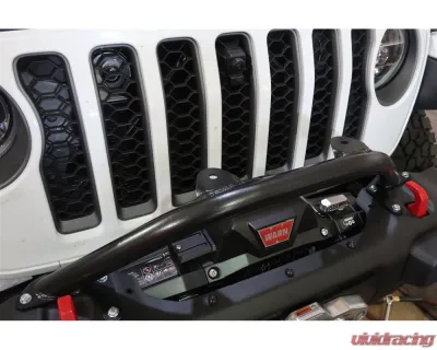 Rock Hard 4x4 Winch Guard Plus Light Mount OEM Steel Front Bumper Jeep Wrangler JL | Gladiator 2018+ - RH-90204