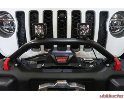 Rock Hard 4x4 Winch Guard Plus Light Mount OEM Steel Front Bumper Jeep Wrangler JL | Gladiator 2018+ - RH-90204