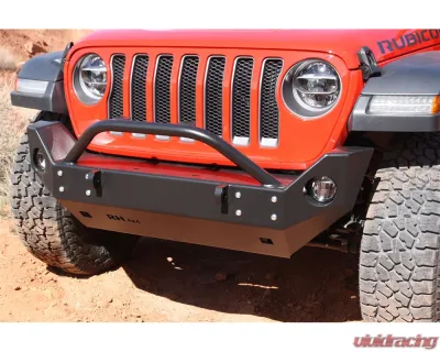 Rock Hard 4x4 Aluminum Patriot Series Mid-Width Front Bumper for Jeep Wrangler JL | Gladiator JT 2018+ - RH-90249