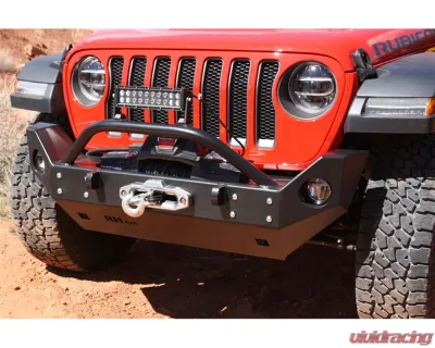 Rock Hard 4x4 Patriot Series Mid-Width Front Bumper w/ Lowered Winch Plate for Jeep Wrangler JL | Gladiator JT 2018+ - RH-90216