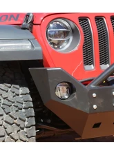 Rock Hard 4x4 Patriot Series Mid-Width Front Bumper w/ Lowered Winch Plate for Jeep Wrangler JL | Gladiator JT 2018+                                     - RH-90216 - Image 4